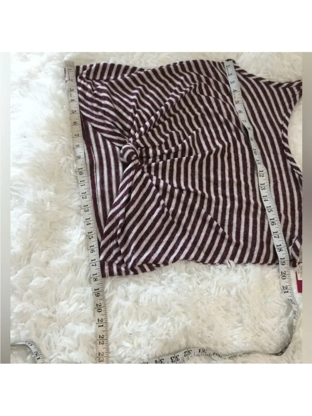 SO spaghetti strap striped top w/ knotted front Woman’s Juniors size L - Picture 10 of 14